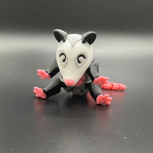 3DPrinted Opossum Figurine - Collectible Display Piece, Stress Relief, Personalized Gift, Articulated Flexi - Various Colors - McGybeer image 2