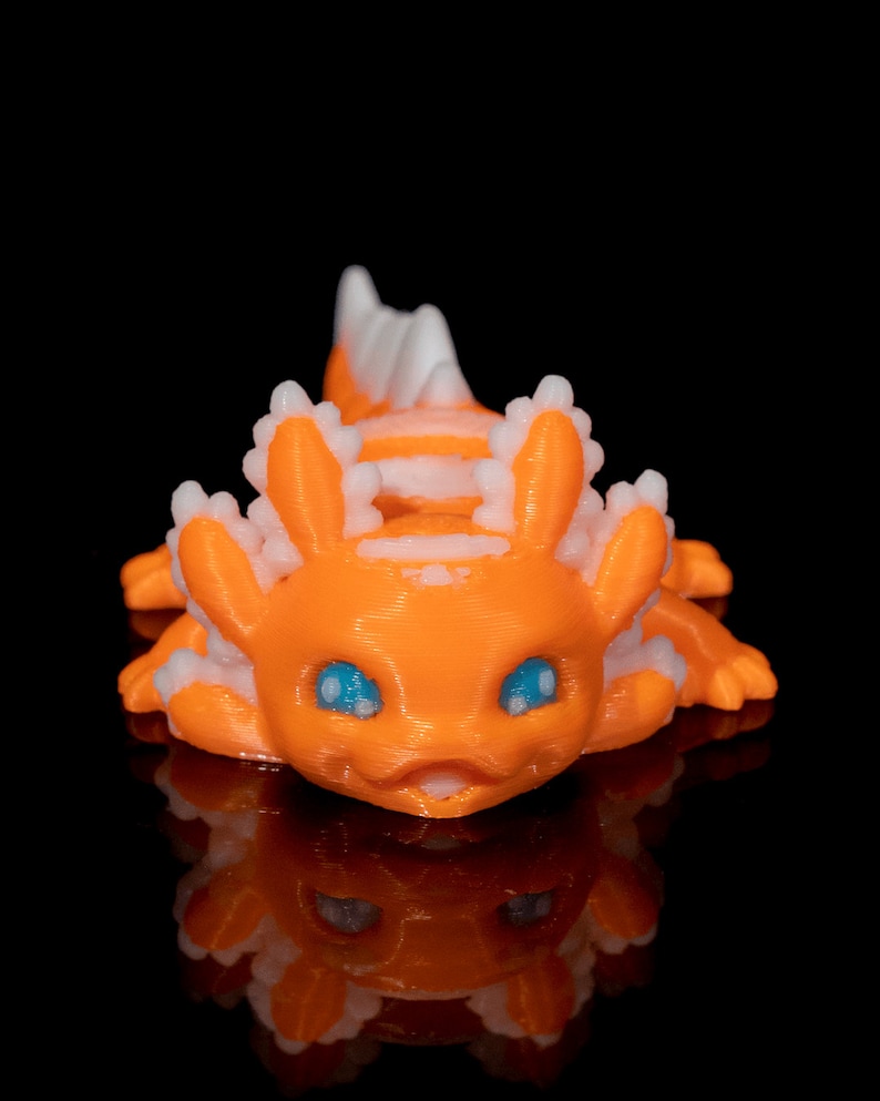 Custom Articulated 3DPrinted Axolotl Baby Candy - Collectible Display Piece, Stress Relief, ADHD Spinner - Various Colours - STLFLIX image 1