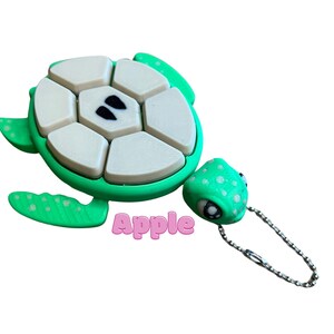 Fruit Turtle Clicker Keychain - Keyrings, Sensory, ADHD, Autism, Anxiety, Stress Relief Apple