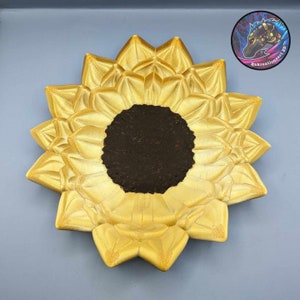 Large Sunflower Ring Dish, Sunflower Trinket Dish, Sunflower Gift, Sunflower Dish, Decorative Tray - Kekreations image 4