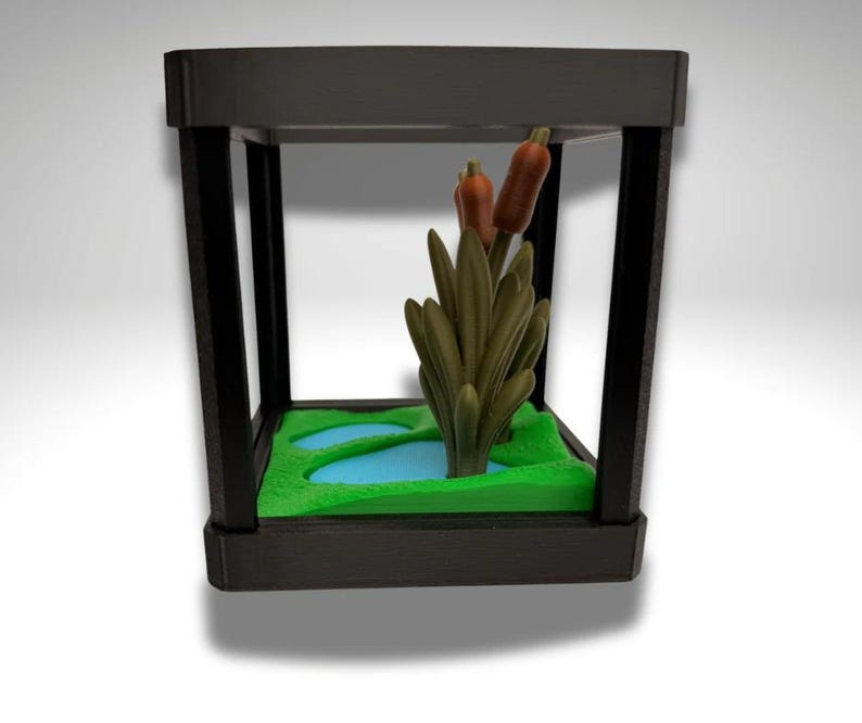 Tiny Indian Bull Frog Terrarium - 3D Printed Frog and Terrarium - Room Decor image 7