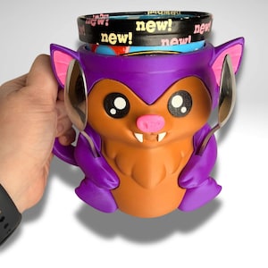 Bramble the Bat Ice Cream Holder - 3D Printed Cute Ice Pint Holder image 1
