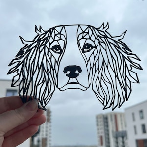 Geometric Springer Spaniel Wall Art Decor - Geometric Pet Print - Dog Lover Gift Idea - Cocker Spaniel - Cavalier Spaniel - Charles Spaniel