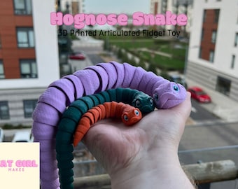 3Dgedruckte gegliederte Hognose Schlange | Erhältlich in verschiedenen Farben & Größen | Perfekt für Home Decor und Play