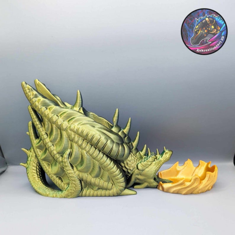 Torre de dados del dragón Wyvern que escupe fuego - Kekreations imagen 1