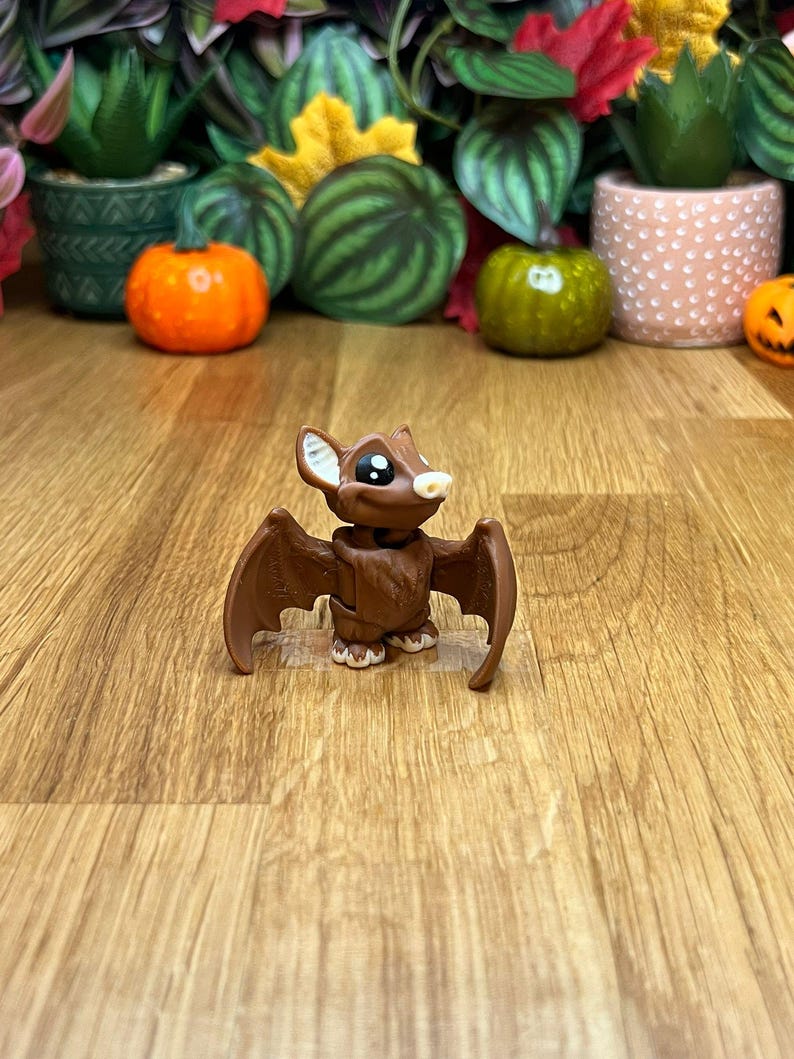 Mini Fruit Bat - Collectible Display Piece, Stress Relief Keychain, Personalized Gift - Mat Mire Makes image 1