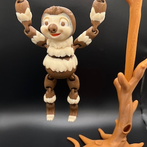 Custom Articulated 3DPrinted Sloth - Collectible Display Piece, Stress Relief, Personalized Gift - Various Colours - Flexi Factory