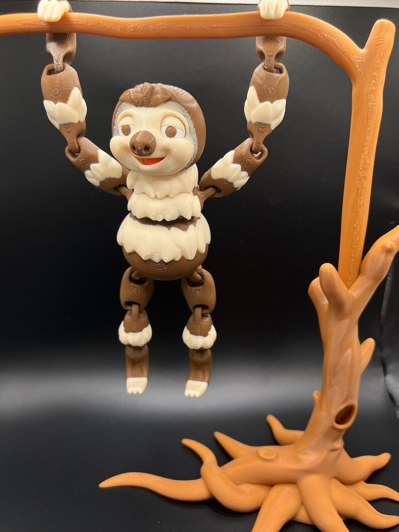 Benutzerdefinierte 3D gedruckte Faultier - Sammlerstück, Stressabbau, personalisiertes Geschenk - verschiedene Farben - Flexi Factory Bild 1