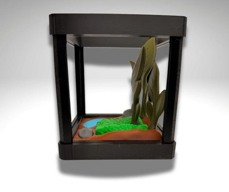 Kleines Pacman Frosch-Terrarium - 3D gedruckter Frosch und Terrarium - Raum-Dekor Bild 3