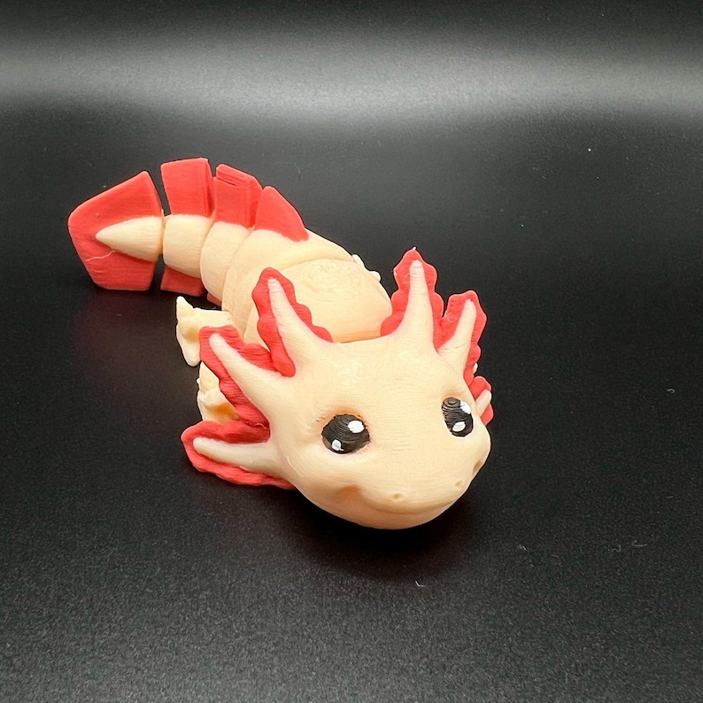 Cute Mini Fidget Axolotl - Perfect for Play and Display Leucistic
