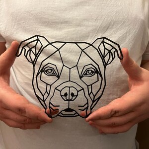 Personalised Geometric American Bulldog Wall Art Decor - Geometric Pet Print - Dog Lover Gift Idea - Staff - Staffy image 2