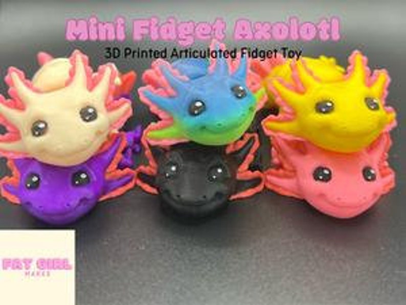 Cute Mini Fidget Axolotl - Perfect for Play and Display image 2
