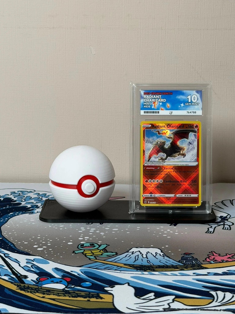 Premier Monster Ball with display stand for slabs/toploaded/sleeved trading cards image 1