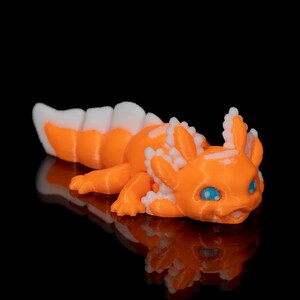 Custom Articulated 3DPrinted Axolotl Baby Candy - Collectible Display Piece, Stress Relief, ADHD Spinner - Various Colours - STLFLIX image 2