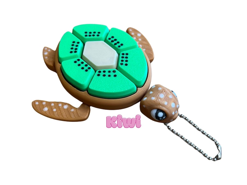 Fruit Turtle Clicker Keychain - Keyrings, Sensory, ADHD, Autism, Anxiety, Stress Relief Kiwi