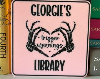 Trigger Warning Personalised Library Sign - Reader, Bookshelf, Booktok, Bookstagram