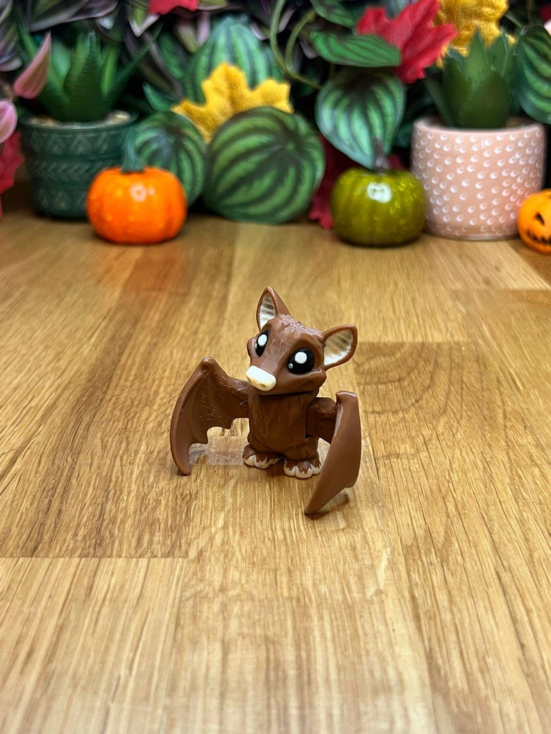 Mini Fruit Bat - Collectible Display Piece, Stress Relief Keychain, Personalized Gift - Mat Mire Makes image 3