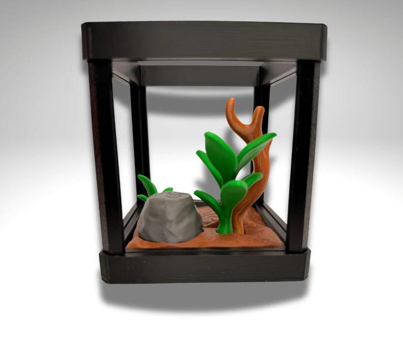 Winziges goldenes Giftfrosch-Terrarium - 3D gedruckter Frosch und Terrarium - Raumdekor Bild 6