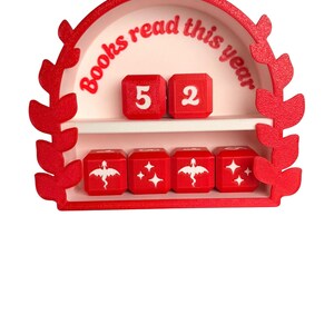 Leafy 3D Printed Desk Book Tracker - Books Ive Read This Year, Bookish, Cozy image 2