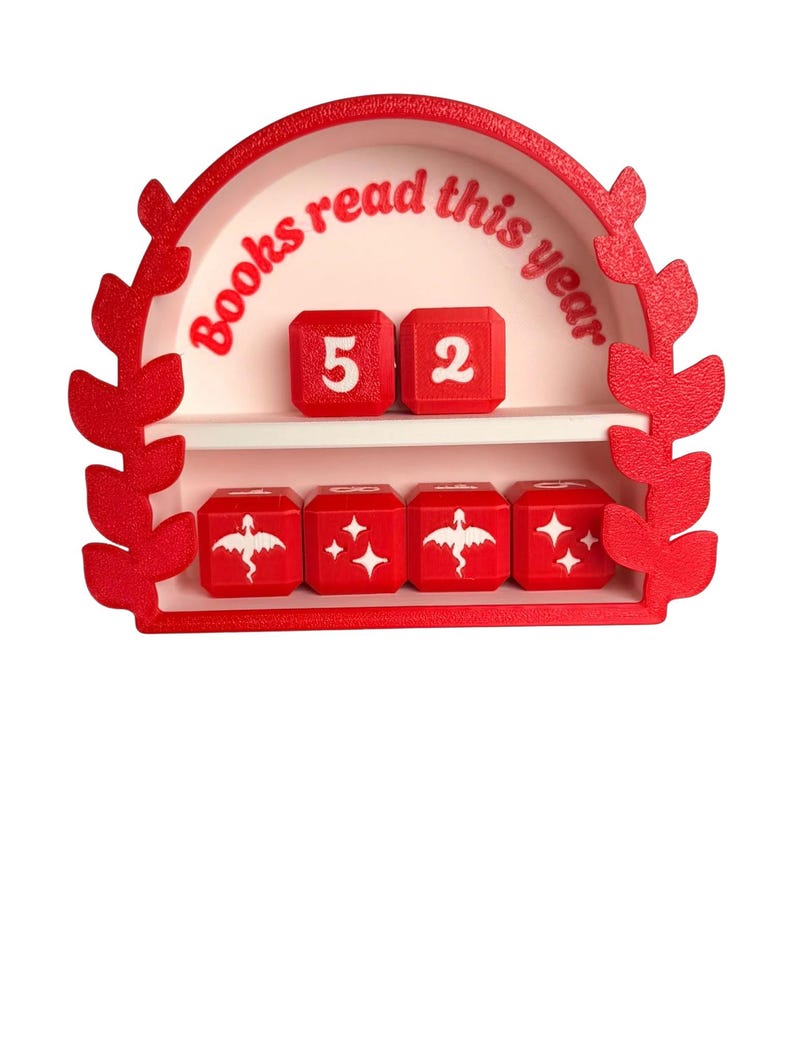 Leafy 3D Printed Desk Book Tracker - Books Ive Read This Year, Bookish, Cozy image 2