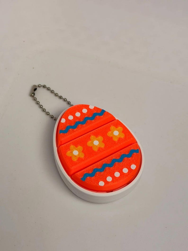 Easter Egg Fidget Keyring Set - Vibrant 3D-Printed Clickers for Tactile Feedback & Stress Relief - Ideal Easter Gift image 2