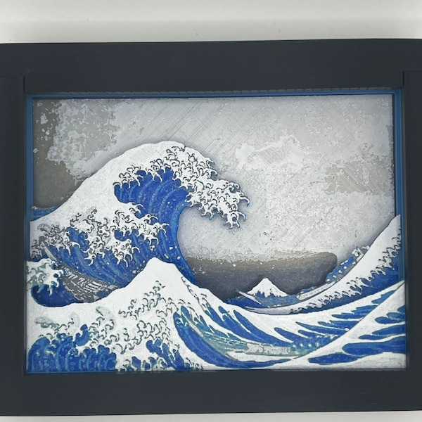 The Great Wave off Kanagawa Wall Art - 3D Printed Art - Japanese Art