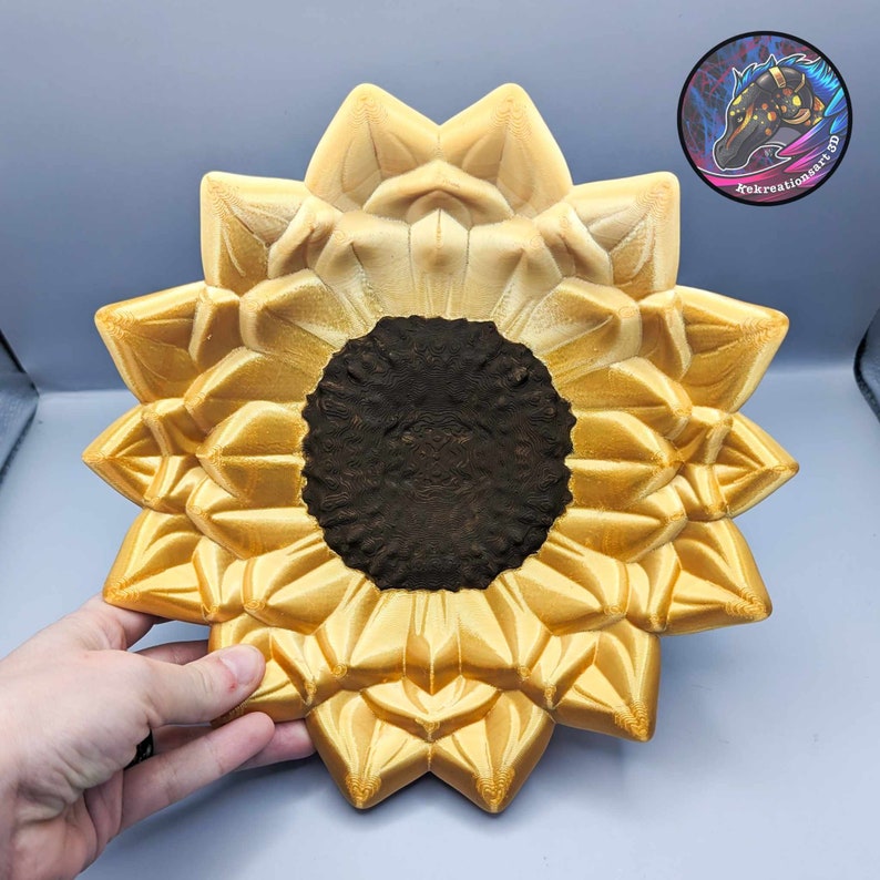 Large Sunflower Ring Dish, Sunflower Trinket Dish, Sunflower Gift, Sunflower Dish, Decorative Tray - Kekreations image 2