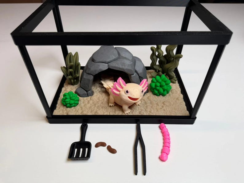 Juego interactivo Fidget Axolotl con acuario y accesorios imagen 1