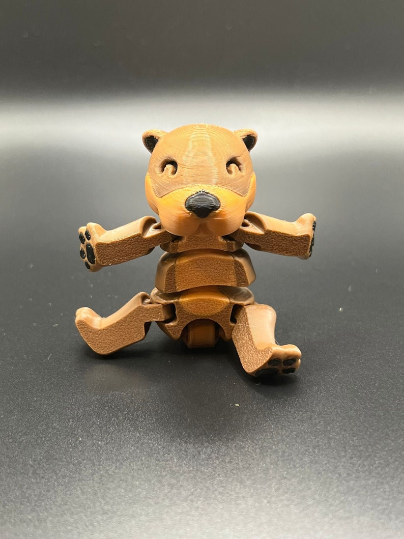 3DPrinted Otter Figurine - Collectible Display Piece, Stress Relief, Personalized Gift, Articulated Flexi - Various Colors - McGybeer image 3