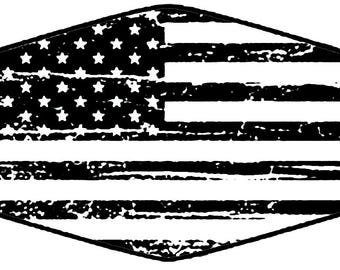 Distressed Flag Hat Patch File. PNG and SVG