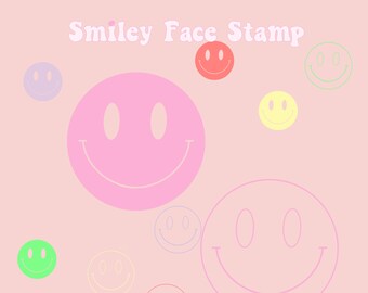 Smiley Face Procreate Stamp Outline & Fill | Procreate Stamp | Handmade | Digital Download