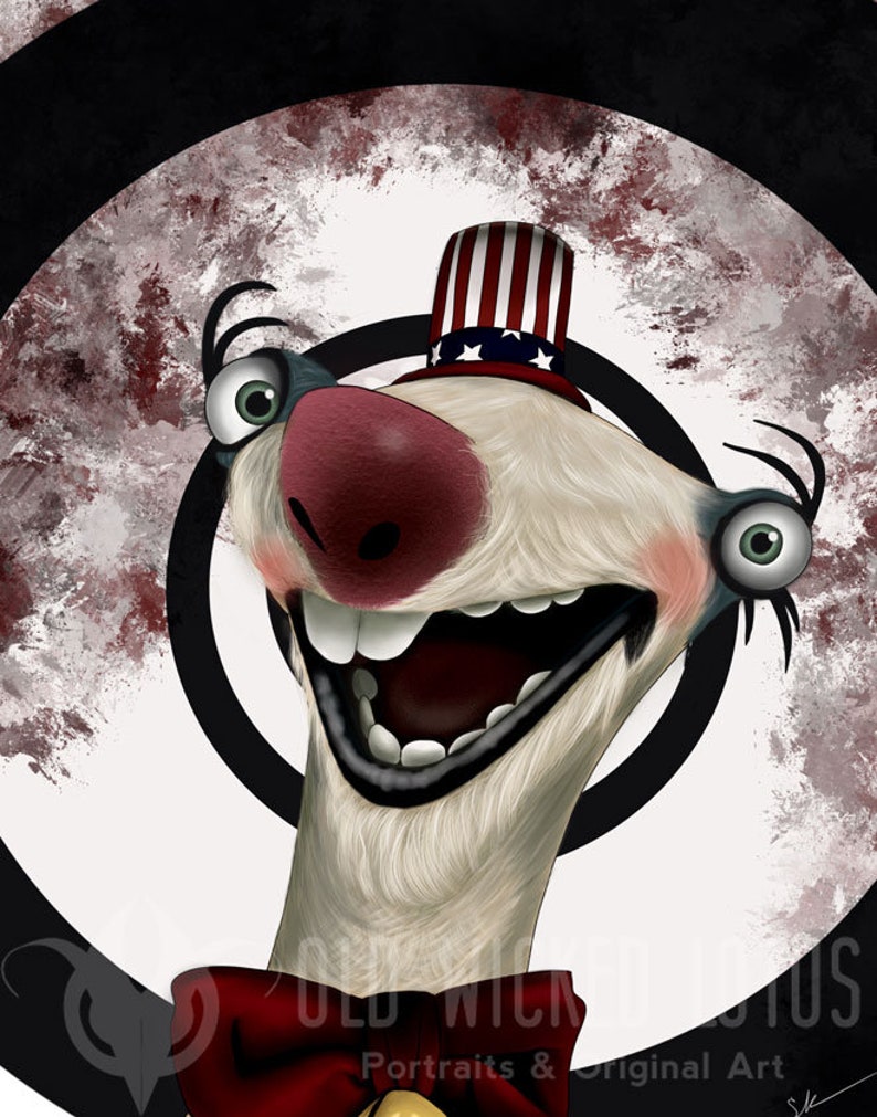 Sid the Sloth as Captain Spaulding - Artist Signed Print - Etsy