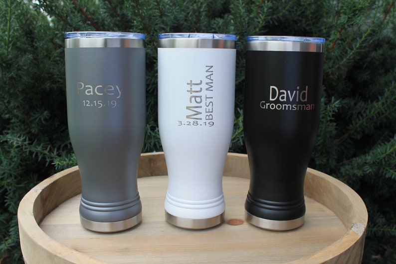 Personalized Engraved Insulated Beer Pilsner Tumbler Glass Etsy