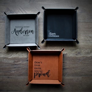 Personalized Leather valet tray, catch all, gift for man, leather catchall, anniversary gift, groomsmen gift, wedding gift