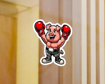 Boxing Pig - Kiss Cut Vinyl Sticker
