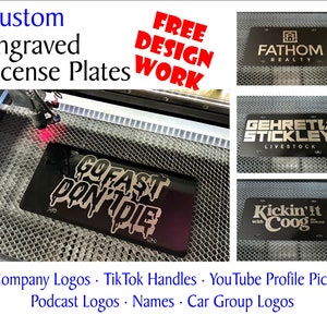Custom License Plate - Laser Engraved Vanity Plate, Custom Truck plate, Aftermarket License Plate, Car Tag