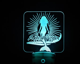 Mermaid Custom Night Light: Laser Engraved LED Light