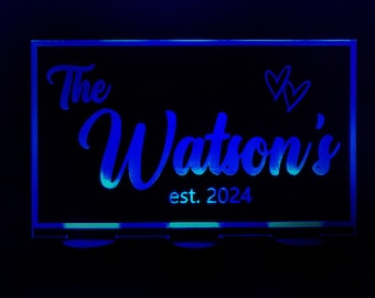 Custom Wedding LED Sign, Large 18"W x 12.5"H