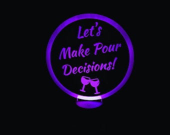 Laser Engraved LED Light Up Display/Sign, Custom LED Sign-Circle