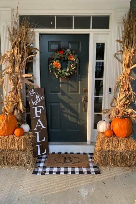 Oh Hello Fall Sign Welcome Sign Welcome Sign for Front Door - Etsy