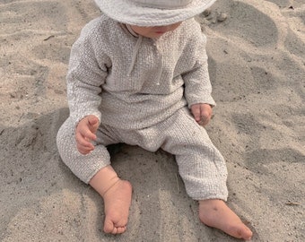 Baby clothing set icy beige! Sweater and pants, linen / cotton. Baby sweter, baby pants, boy's clothing, girl's clothing - unisex!