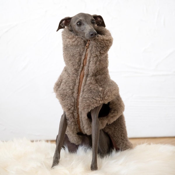 Hunde Weste aus Schurwolle, Sherpa Fleece, Custom Fit