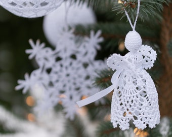 Unique Handmade Crocheted Christmas Tree Ornaments - One-of-a-Kind Festive Decorations, Artisan Crafted, Eco-Friendly Holiday Accents