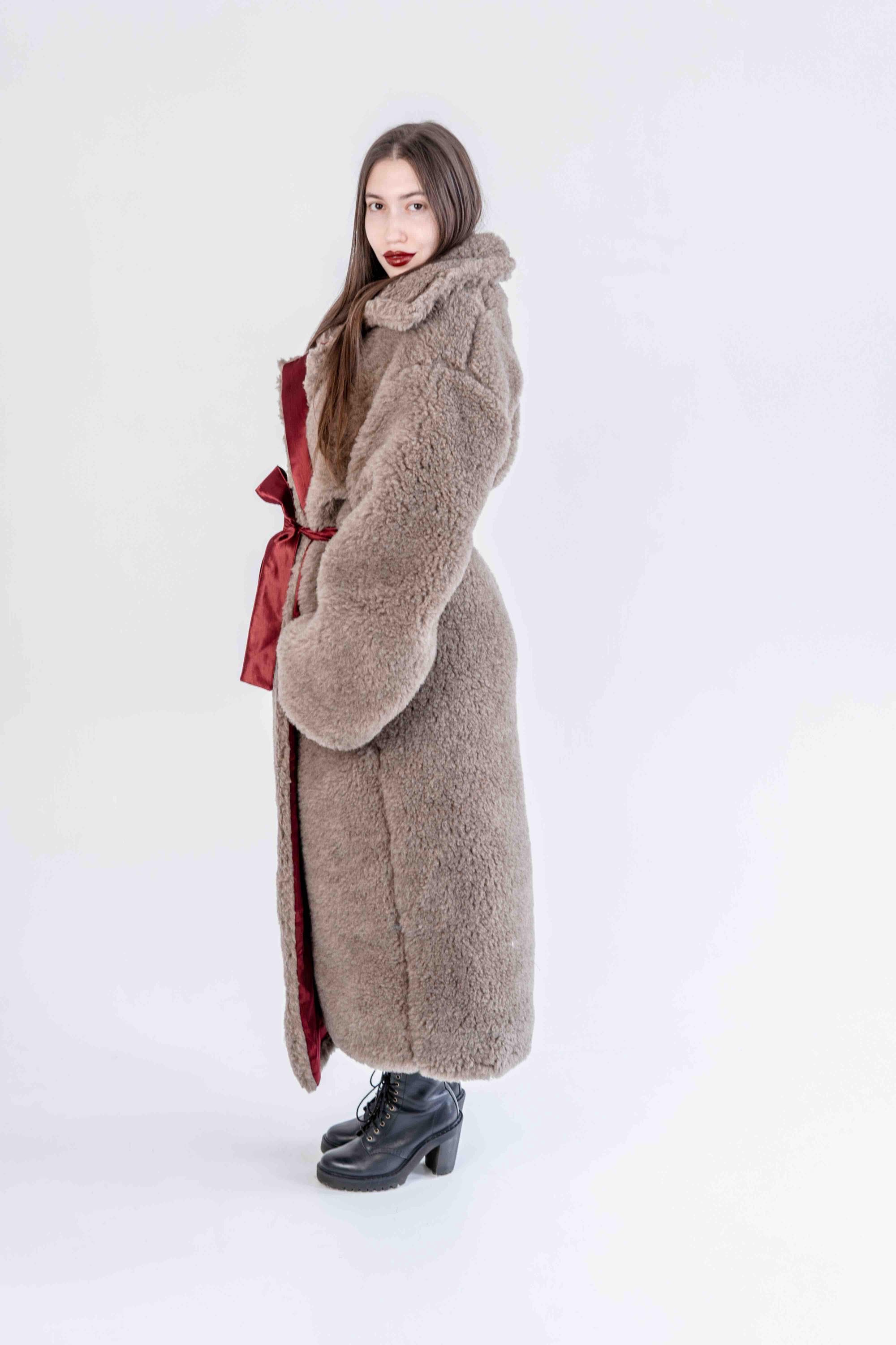 Oversized Teddy Wool Coat - Beige, Silk Lined - Etsy UK