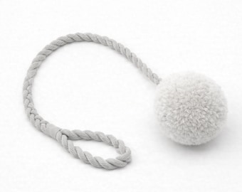 Wool Pom Tug Toy - Grey