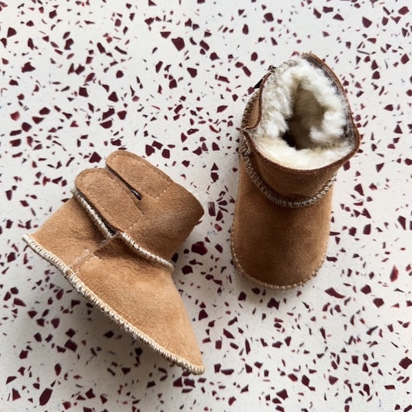 Beige Baby Sheepskin Boots. Customizable - made to measure. Real Shearling Sheepskin Boots! Nordic style, non-allergic choice for your baby