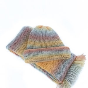 Handmade Knitted Scarf Baby Alpaca Wool, Various Colors Nordic style warm scarf, Natural Baby Alpaca wool winter scarf image 5