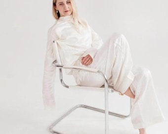 Silk/Linen Clothing Set - White