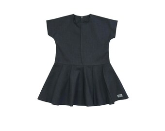 Ramie Baby/Kid Dress - Charcoal Non Toxic