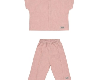 Ramie Baby/Kid Clothing Set - Rosa
